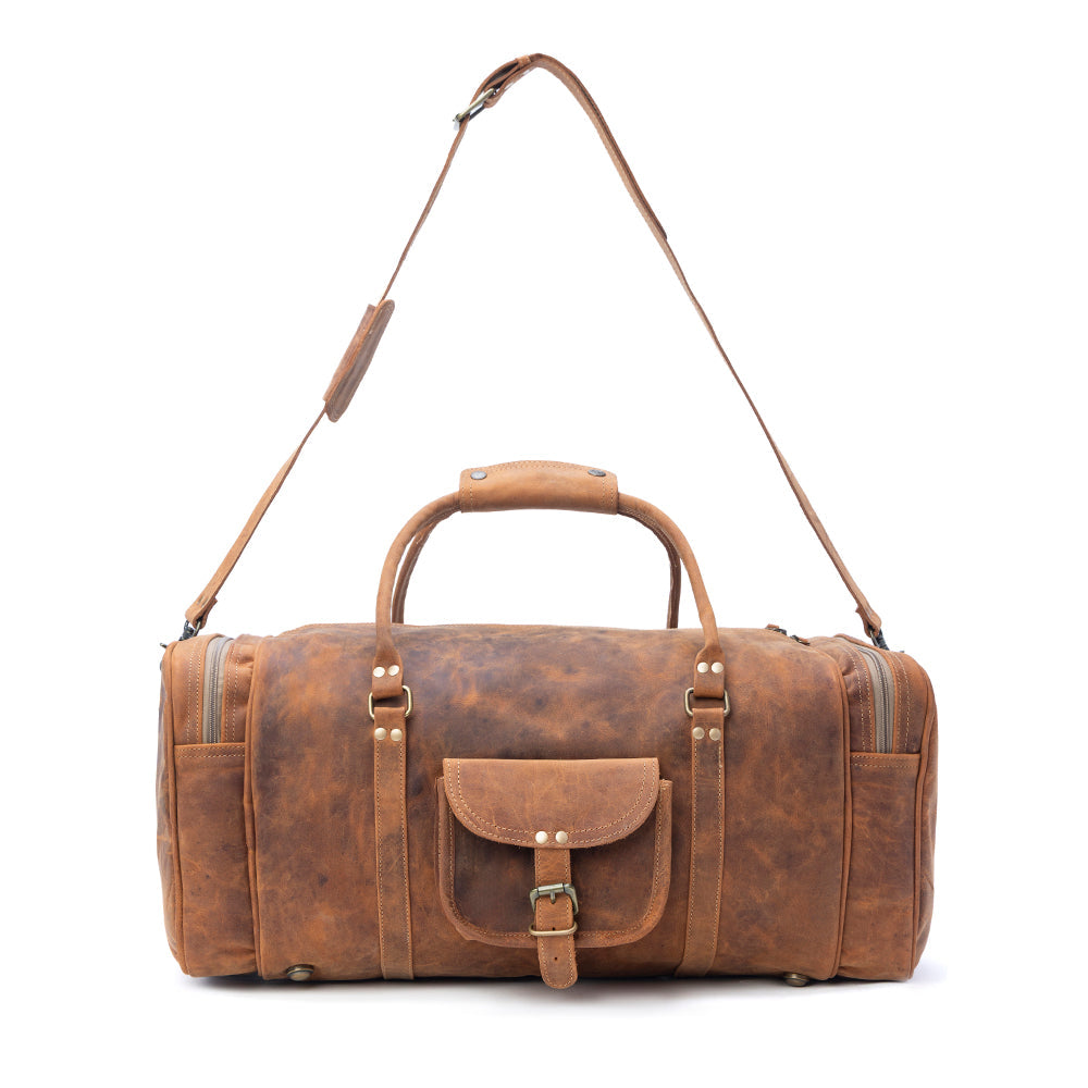 Sac de voyage Myra Redmont en cuir marron ambré