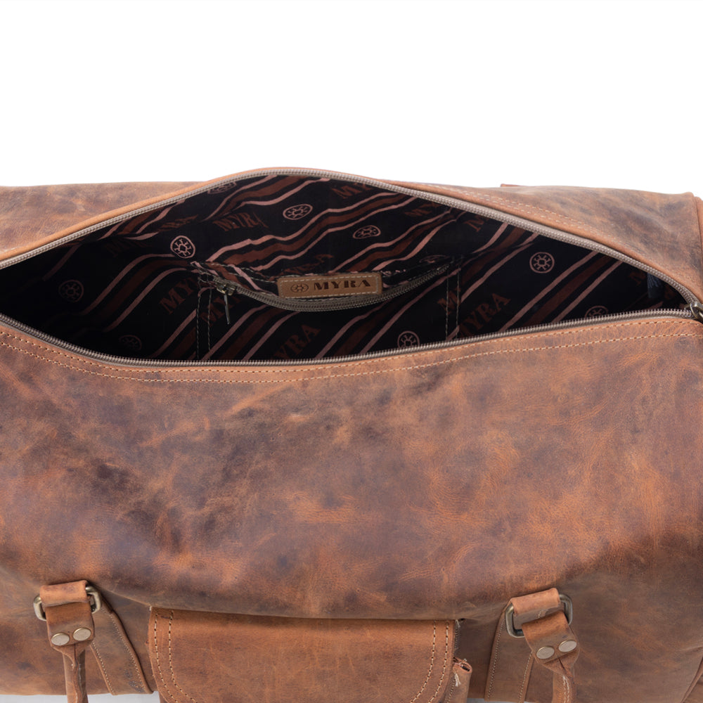 Sac de voyage Myra Redmont en cuir marron ambré