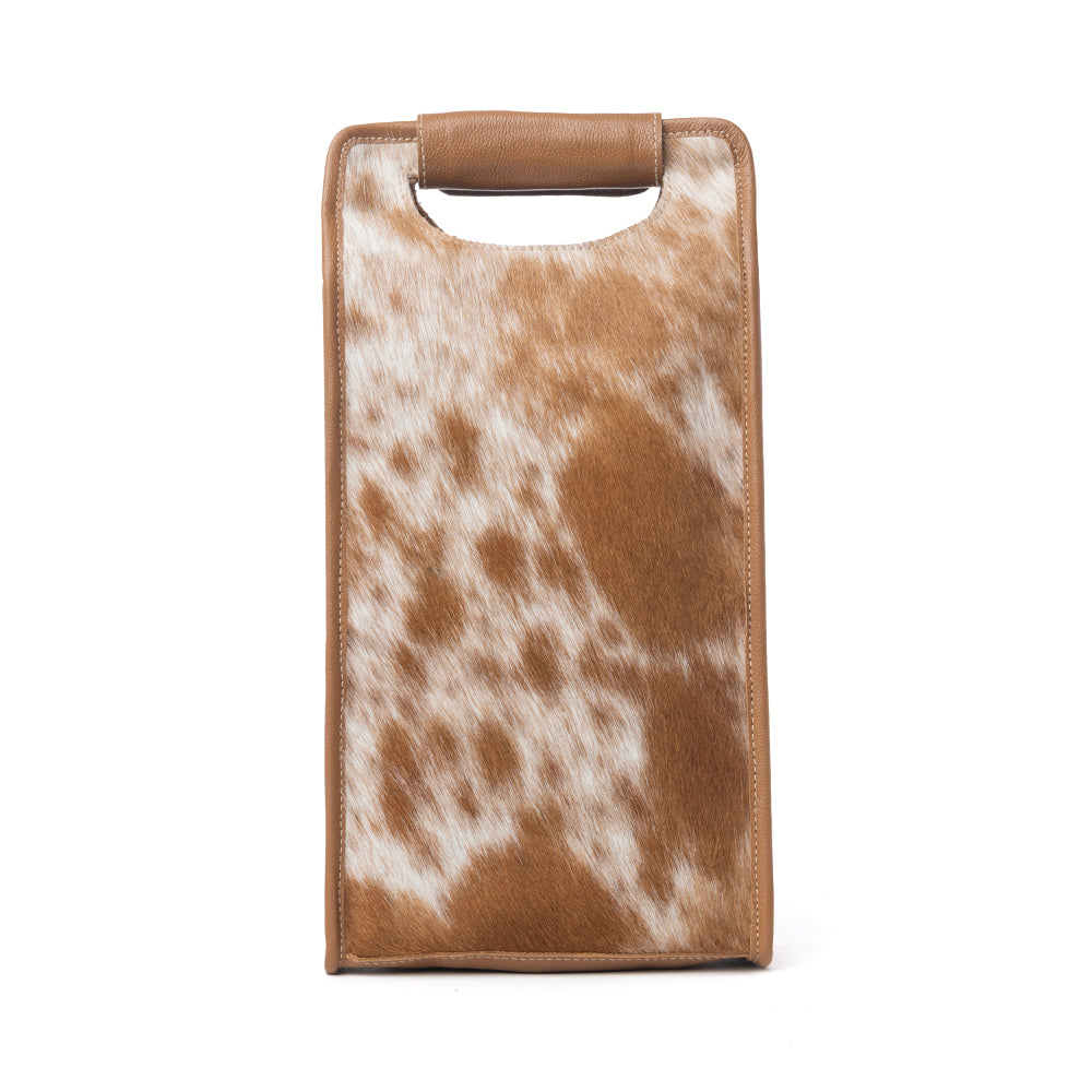 Porte-bouteille de vin en cuir Hairon Myra Cypress Field, beige havane
