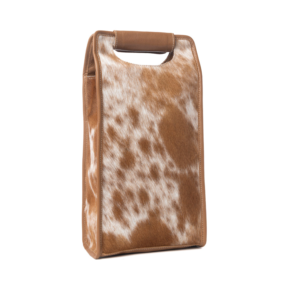 Porte-bouteille de vin en cuir Hairon Myra Cypress Field, beige havane