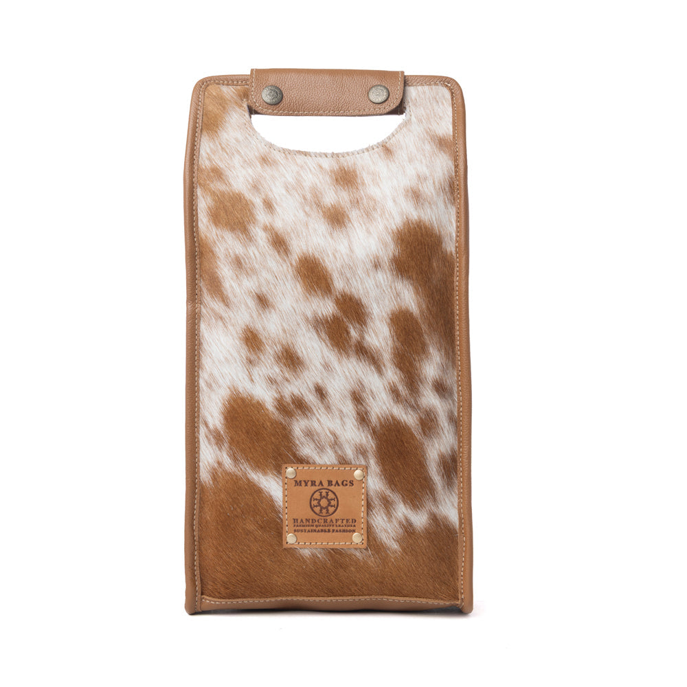 Porte-bouteille de vin en cuir Hairon Myra Cypress Field, beige havane