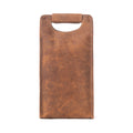 Porte-bouteille Myra Cypress Field en cuir véritable, coloris crème et marron châtaigne