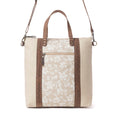 Sac cabas en coton et cuir Myra Sunfield Haven crème boisé