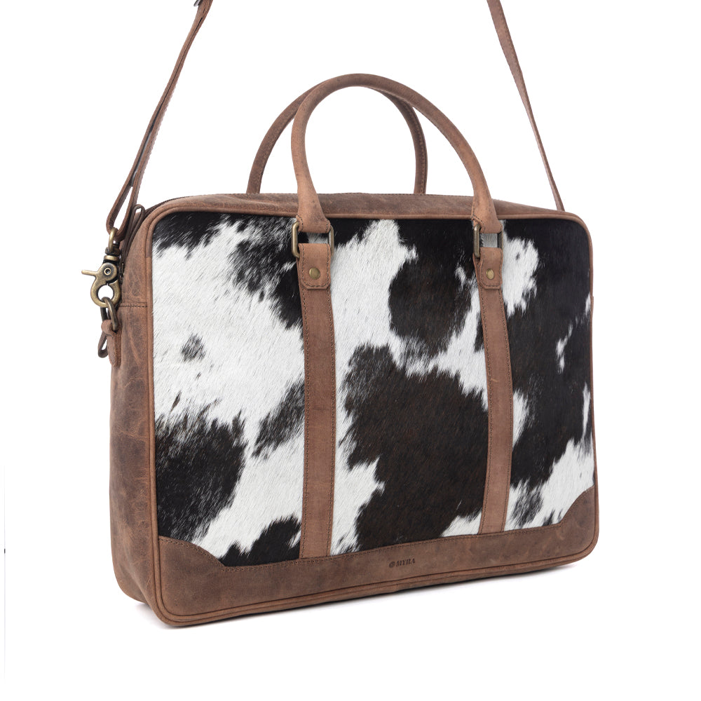 Sacoche d'ordinateur portable en cuir Hairon Myra Ironpeak anthracite