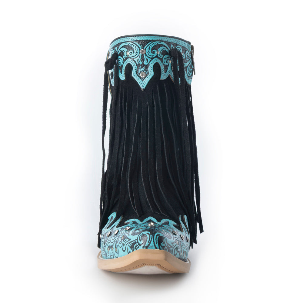 Bottes pour femme Myra Nashville Nights, couleur Twilight, en cuir véritable ciselé à la main avec pierres Swarovski