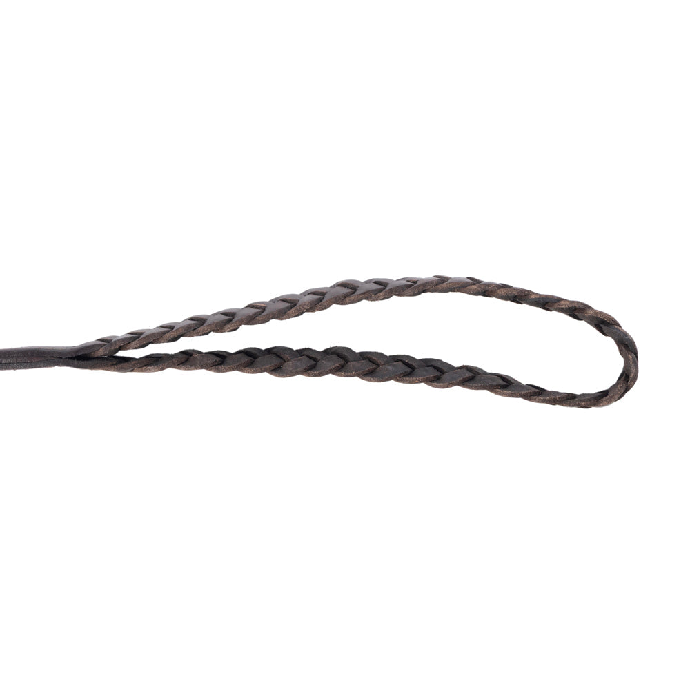 Laisse pour chien en cuir Trailbound marron rustique avec tressage et crochet métallique