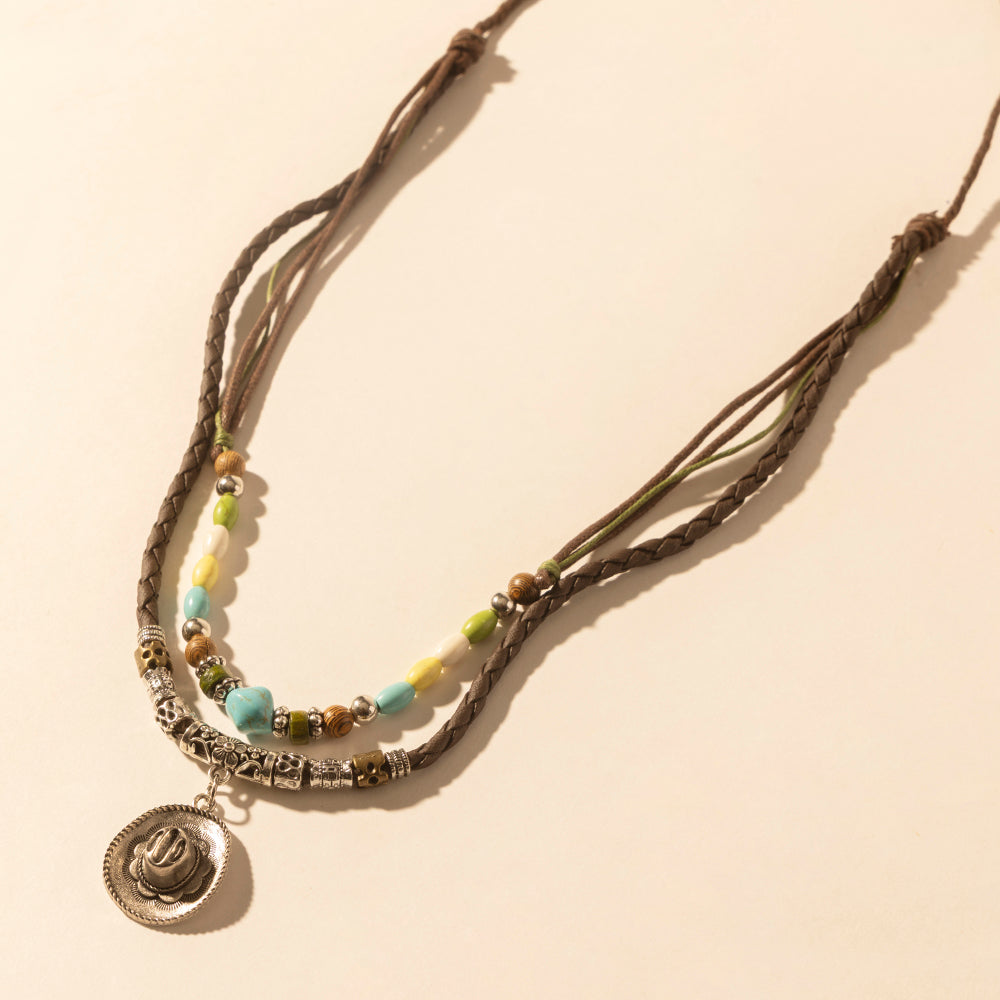 Collier Myra Santa Rosa à cordon avec perles et détail concho pour femme, style western