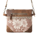 Sac bandoulière Myra Inkwild Vintage pour femme de couleur rouille avec détails frangés