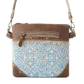 Sac bandoulière vintage Myra Inkwild pour femme, bleu avec franges