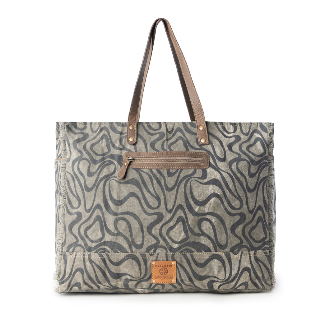 Sac de voyage femme Myra Riverbed Trail en vert olive avec motif vintage