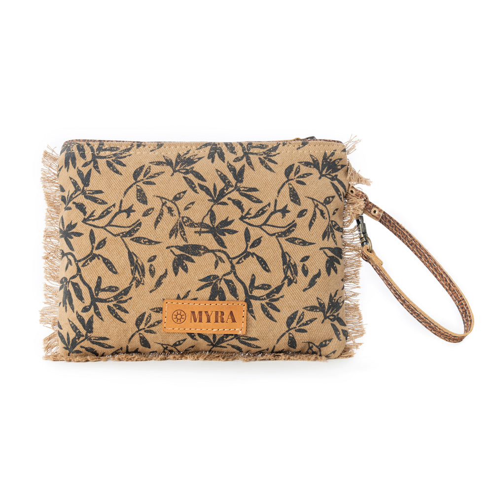 Pochette Myra Trailmark Western pour femme, couleur olive avec détails en poil de vache.