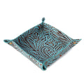 Plateau en cuir Myra Copperwind, couleur aqua