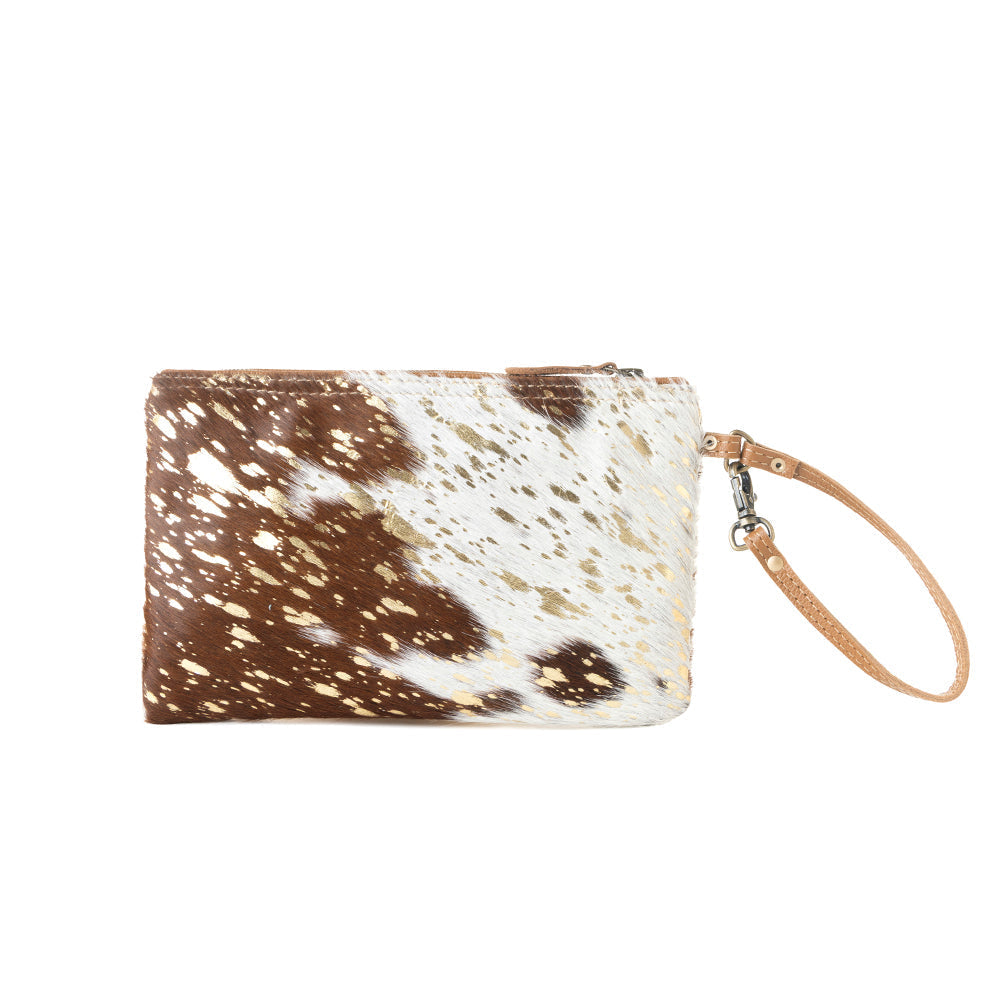 Pochette Western Myra Stardust Pony pour Femme en marron avec détails en poil de vachette métallisé