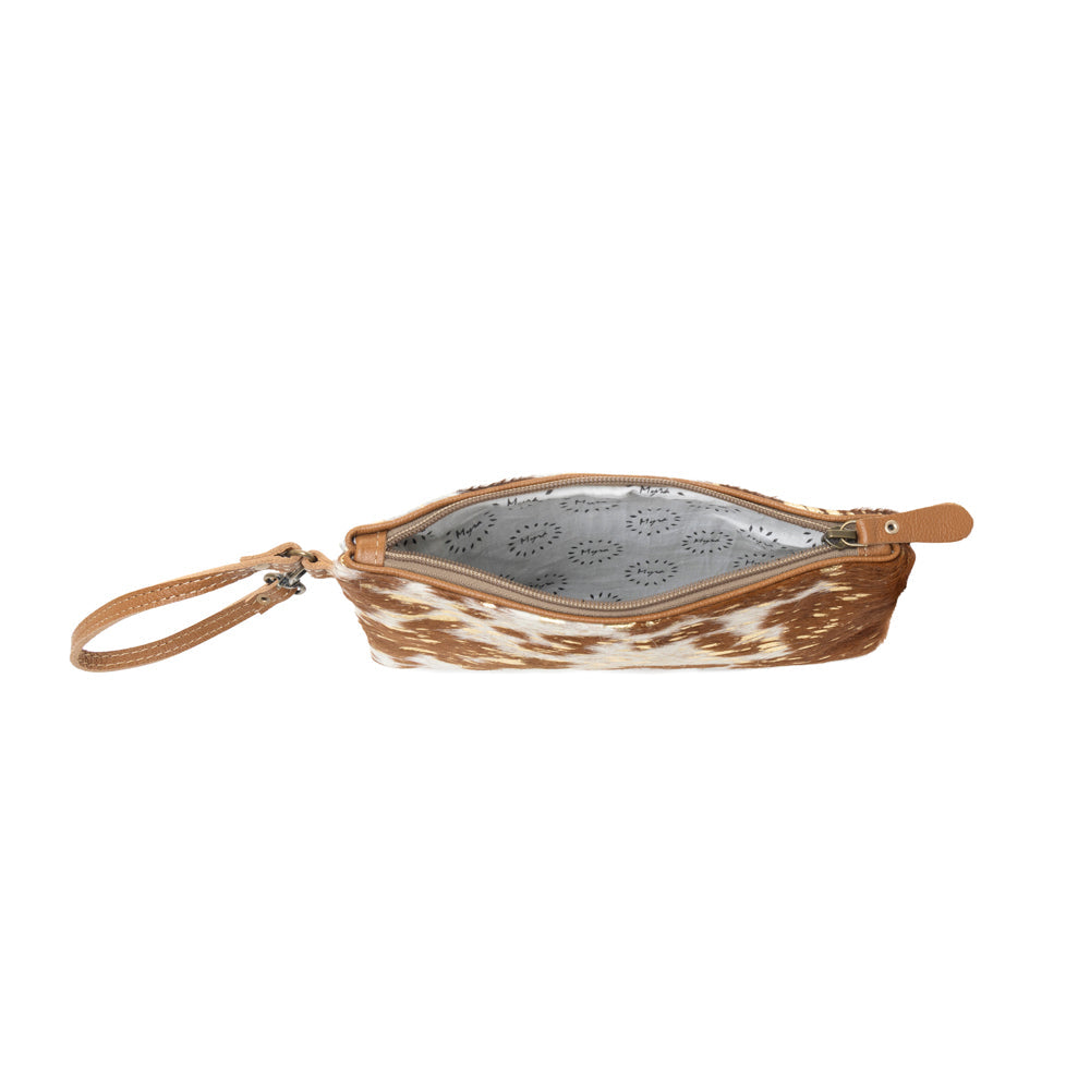 Pochette Western Myra Stardust Pony pour Femme en marron avec détails en poil de vachette métallisé