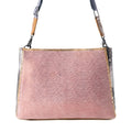 Sac en cuir Myra Rosemist pour femme en rose avec détails texturés et bandoulière