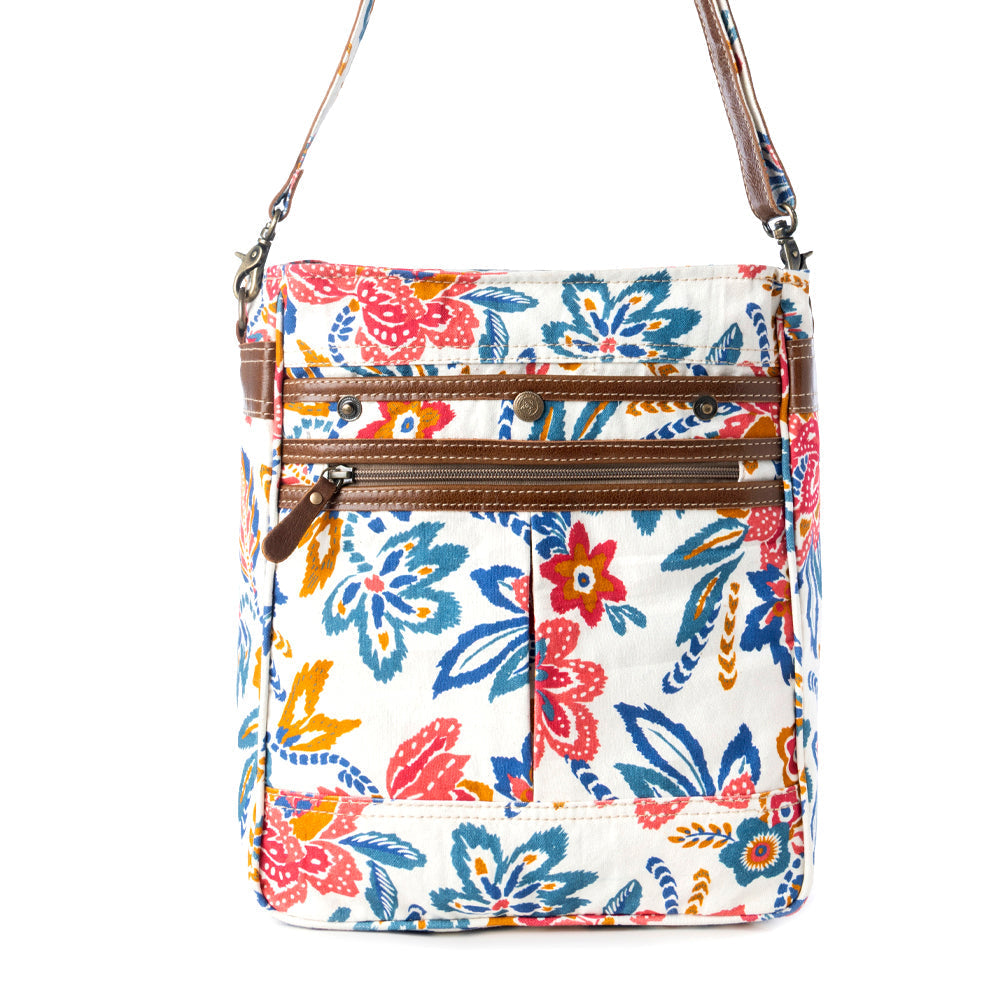 Sac de transport dissimulé en toile recyclée Myra Folkflora pour femme, blanc
