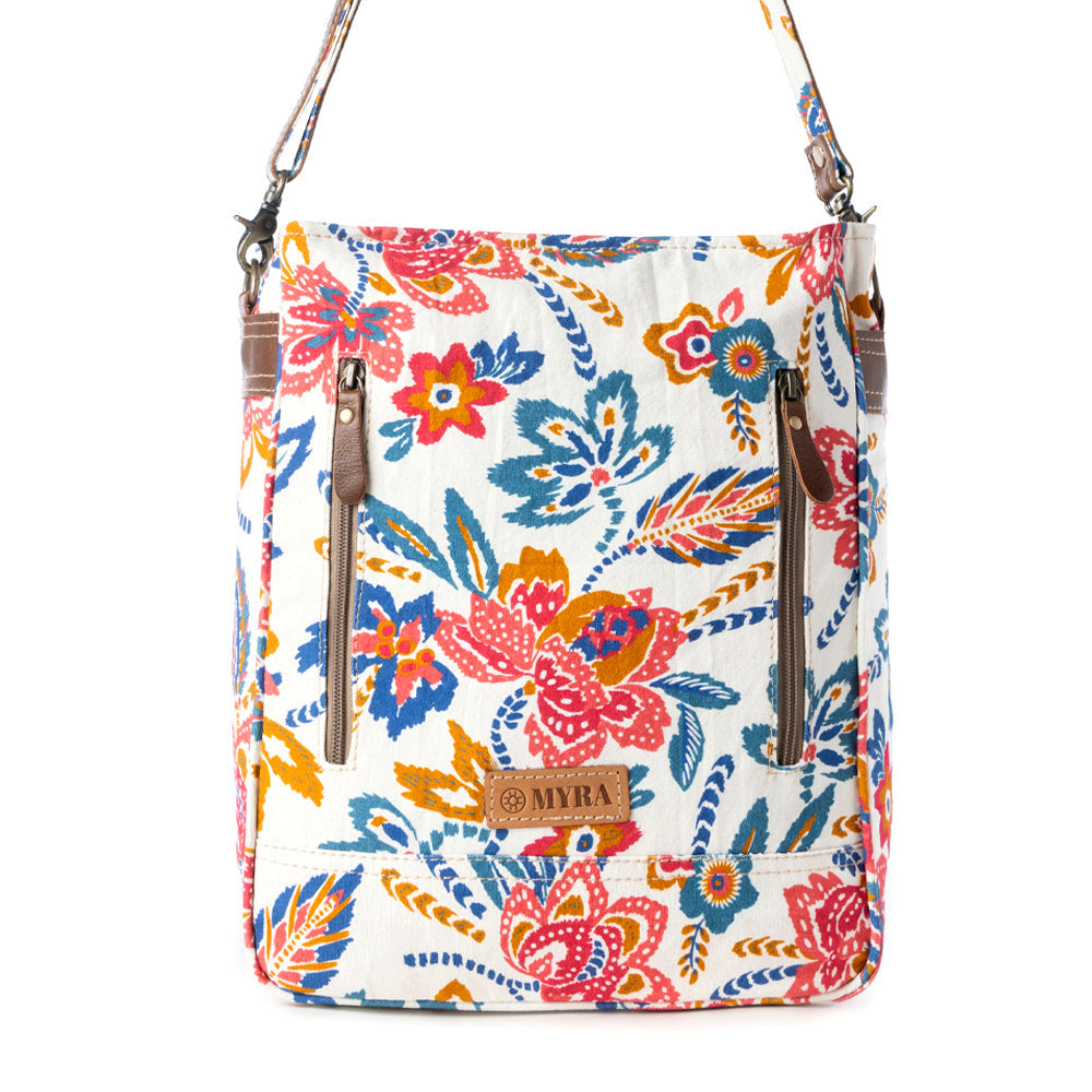Sac de transport dissimulé en toile recyclée Myra Folkflora pour femme, blanc