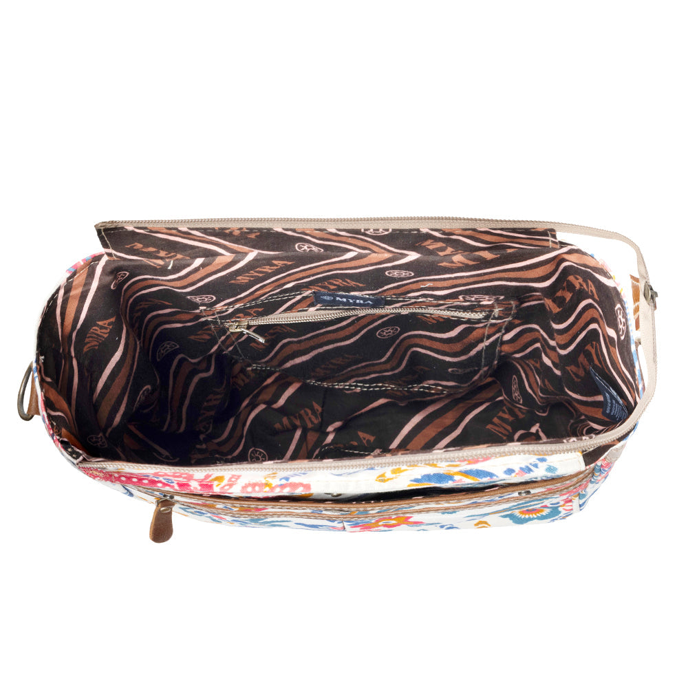 Sac de transport dissimulé en toile recyclée Myra Folkflora pour femme, blanc