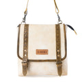 Sac à main pour femme Myra Boss Hide Western avec étui dissimulé, couleur crème avec détails en cuir