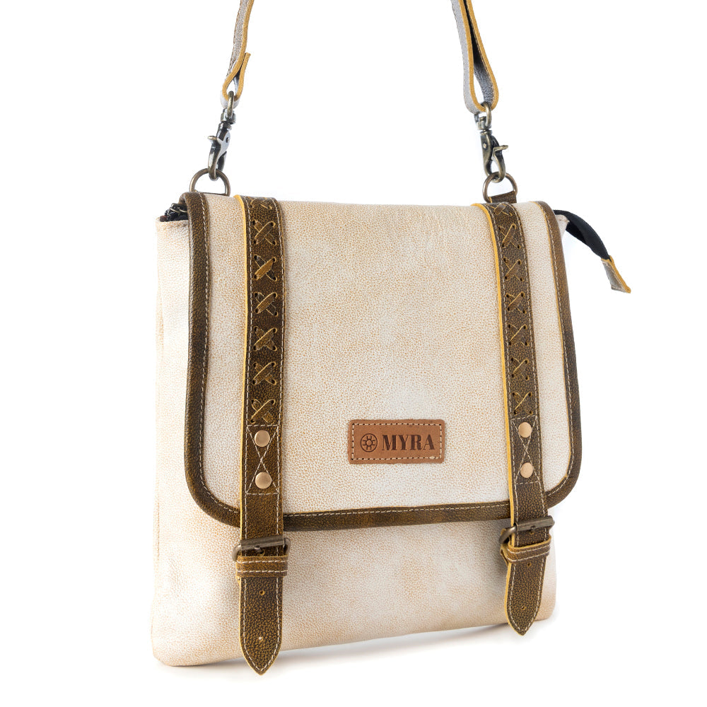 Sac à main pour femme Myra Boss Hide Western avec étui dissimulé, couleur crème avec détails en cuir