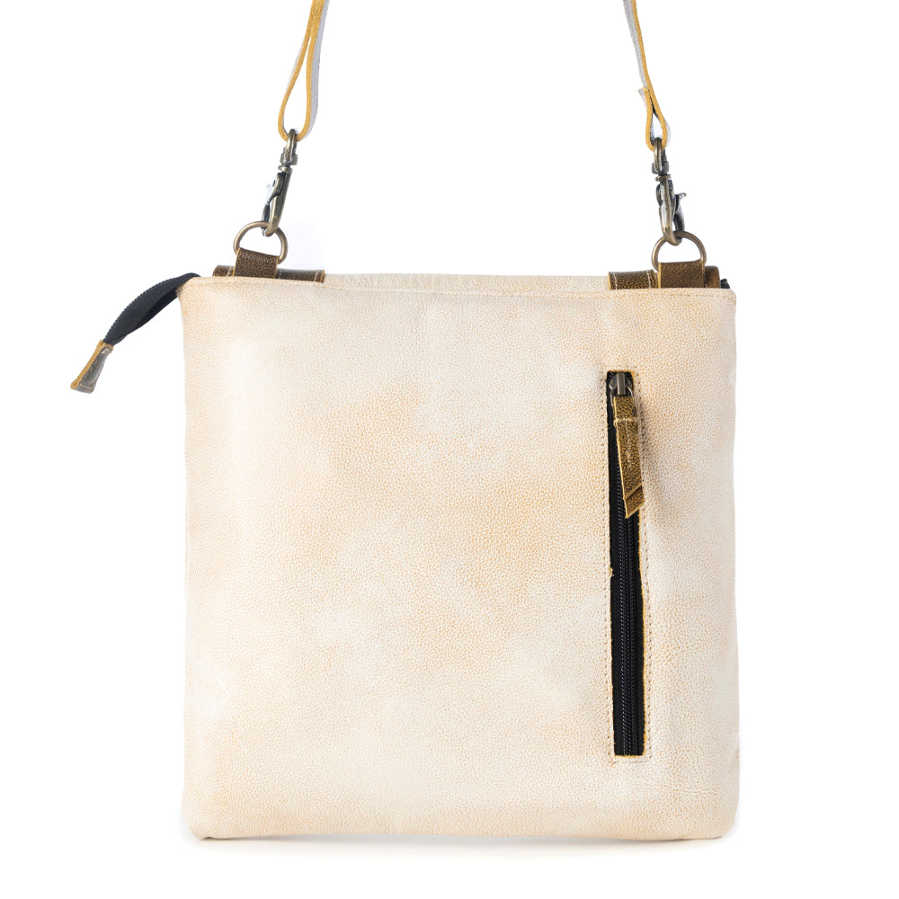 Sac à main pour femme Myra Boss Hide Western avec étui dissimulé, couleur crème avec détails en cuir