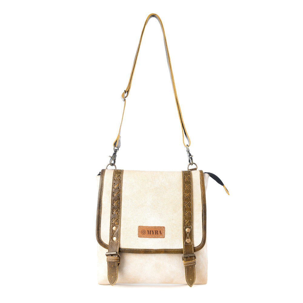Sac à main pour femme Myra Boss Hide Western avec étui dissimulé, couleur crème avec détails en cuir
