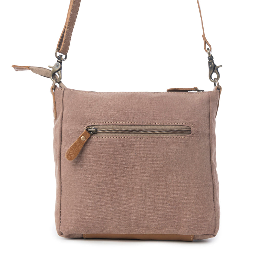 Sac bandoulière en cuir Myra Dizzy Circle pour femme Imprimé floral Sunburst, Bandoulière réglable, Compagnon rustique au quotidien