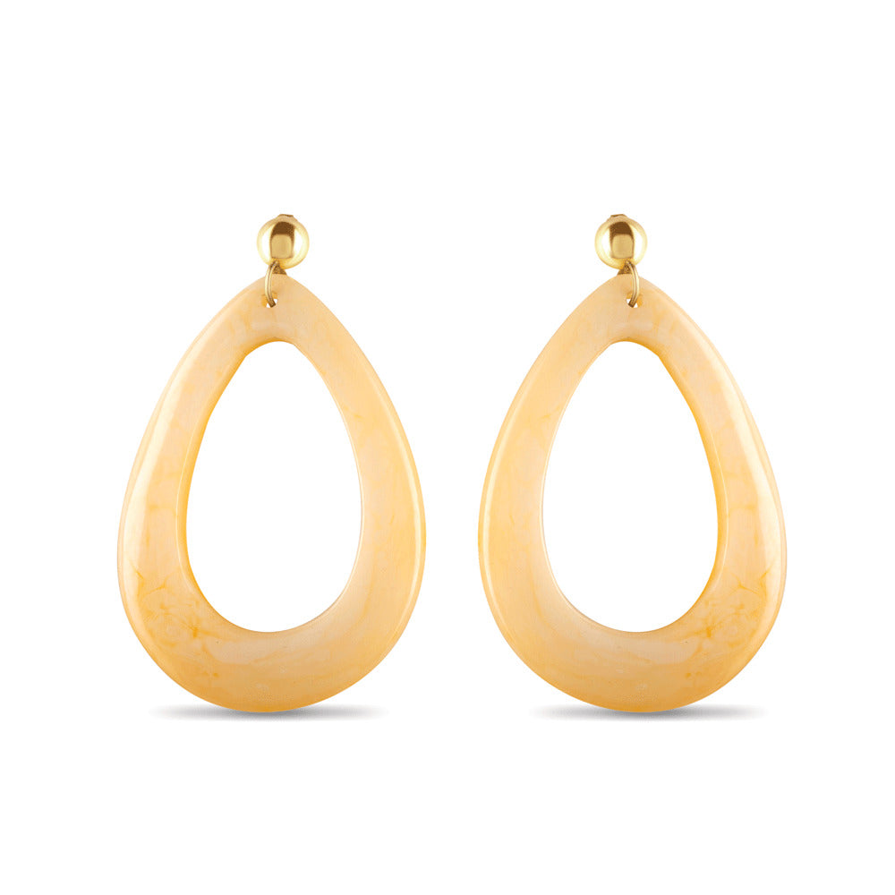 Boucles d'oreilles pendantes ovales jaunes