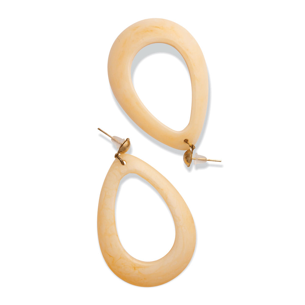 Boucles d'oreilles pendantes ovales jaunes