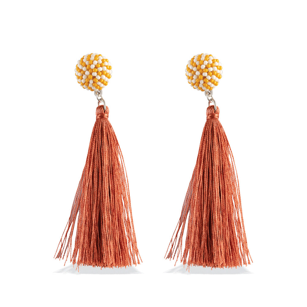 Boucles d'oreilles pendantes rouges