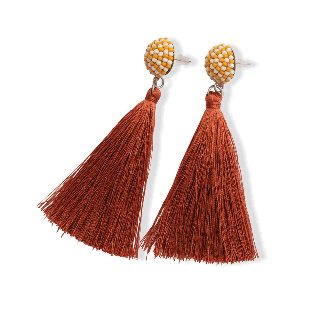 Boucles d'oreilles pendantes rouges