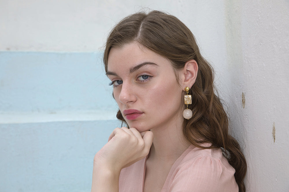 Boucles d'oreilles pendantes Perle Radieuse