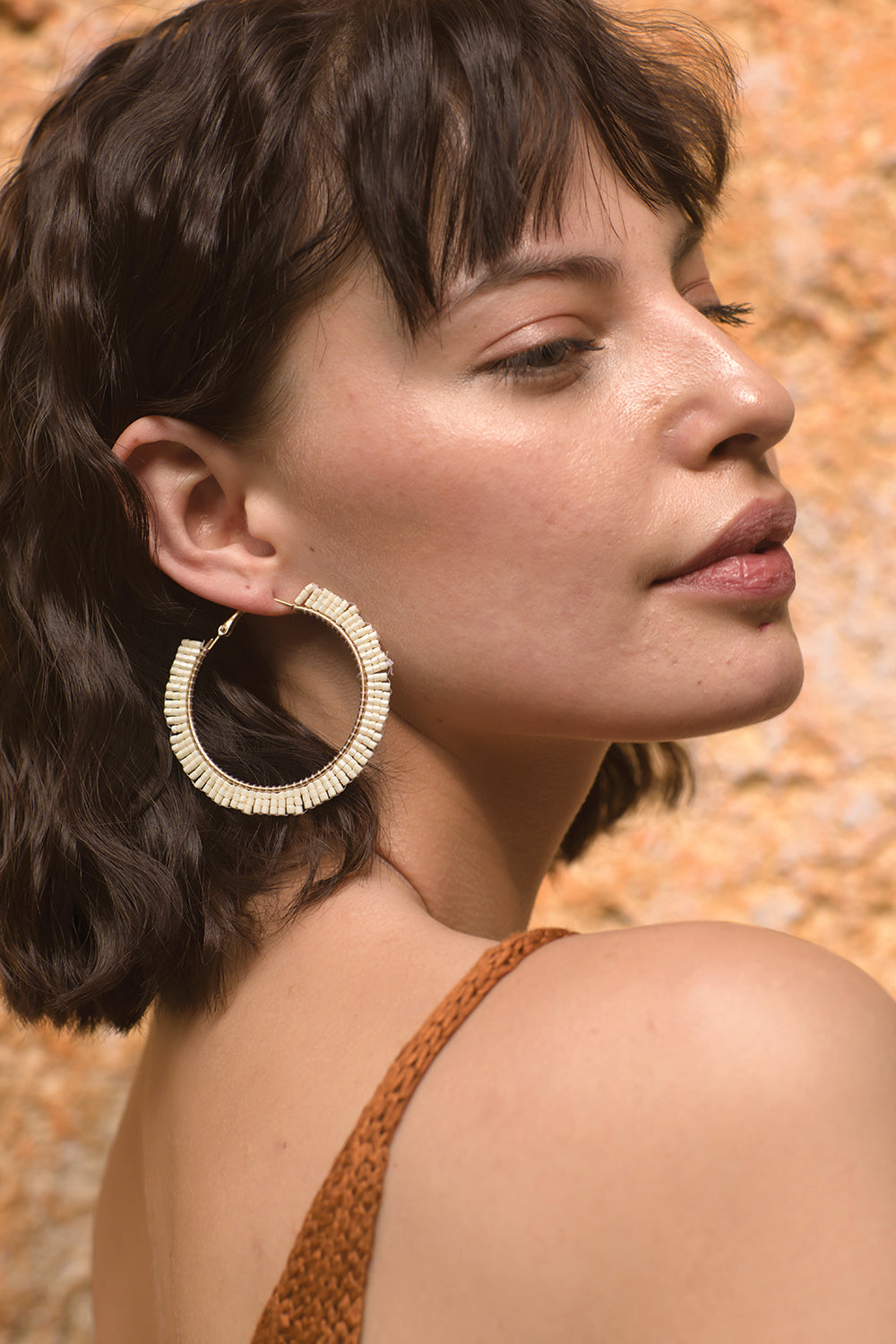 Boucles d'oreilles créoles perle Gala