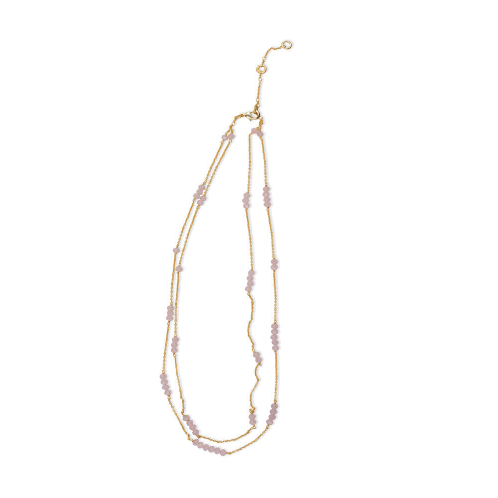Collier superposé vigne lilas