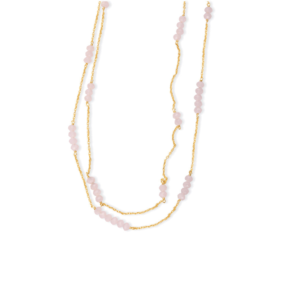 Collier superposé vigne lilas