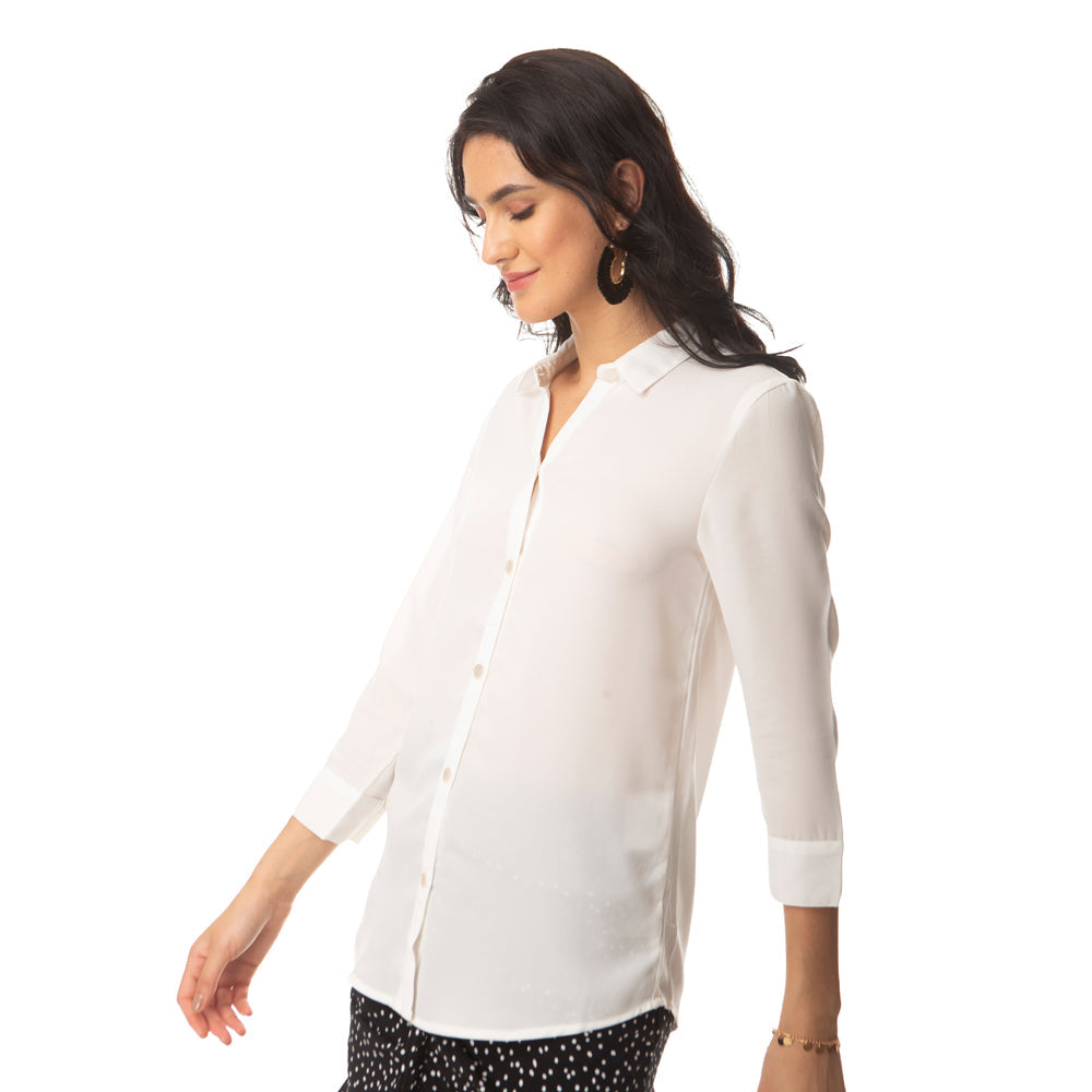 Chemise chic blanche minimaliste