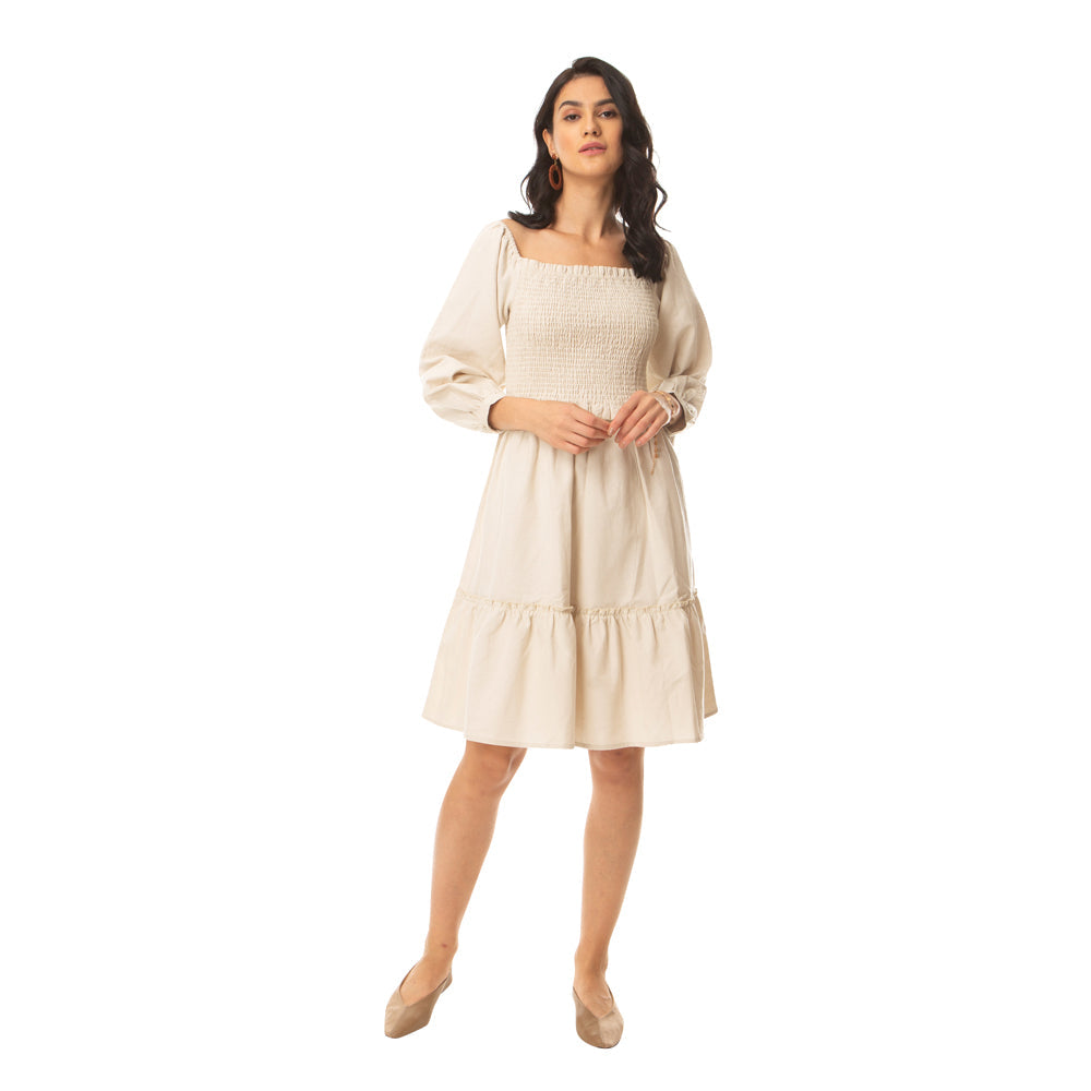 Robe smockée tempête du désert