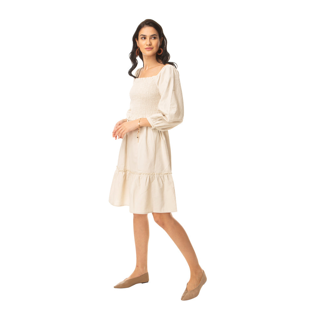 Robe smockée tempête du désert