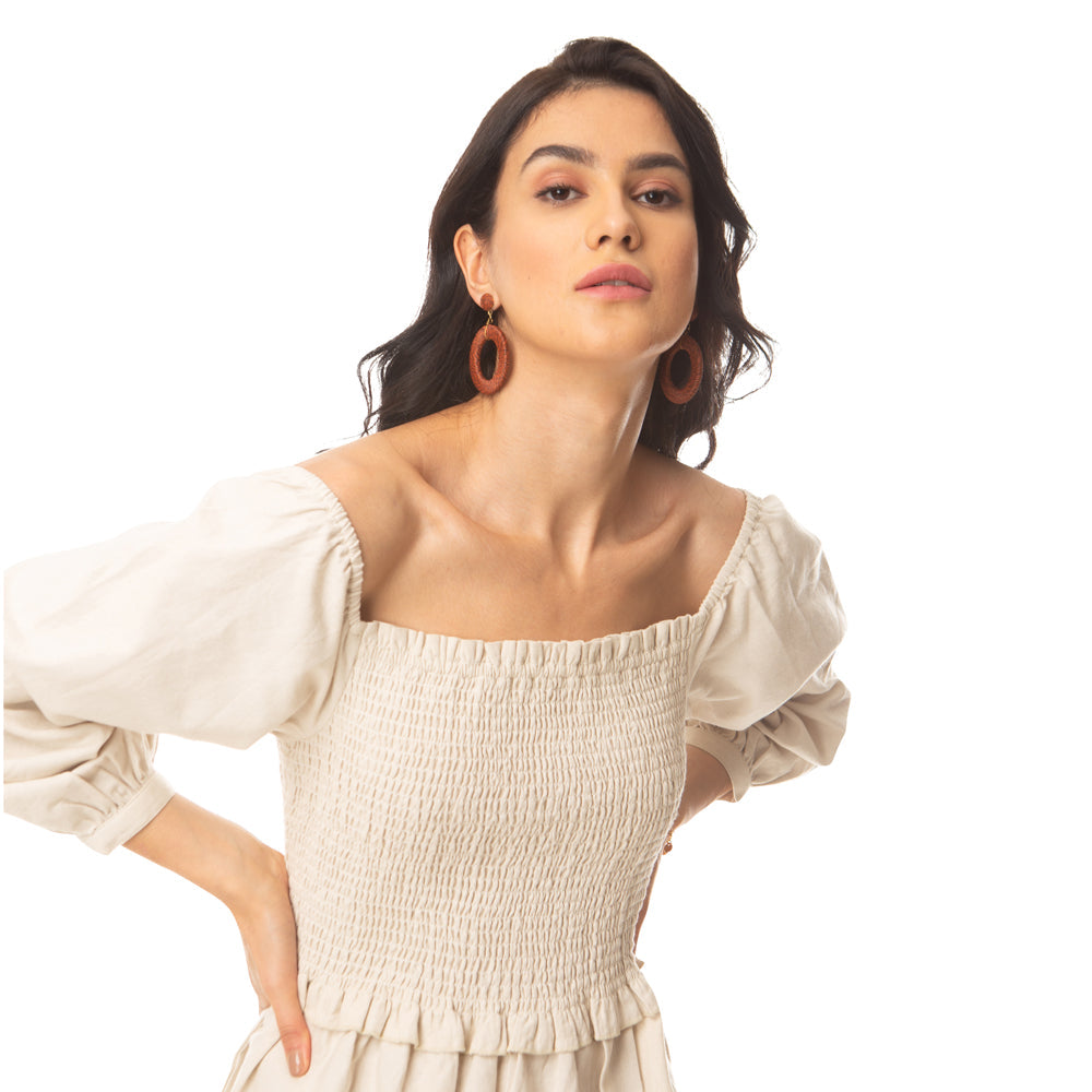 Robe smockée tempête du désert