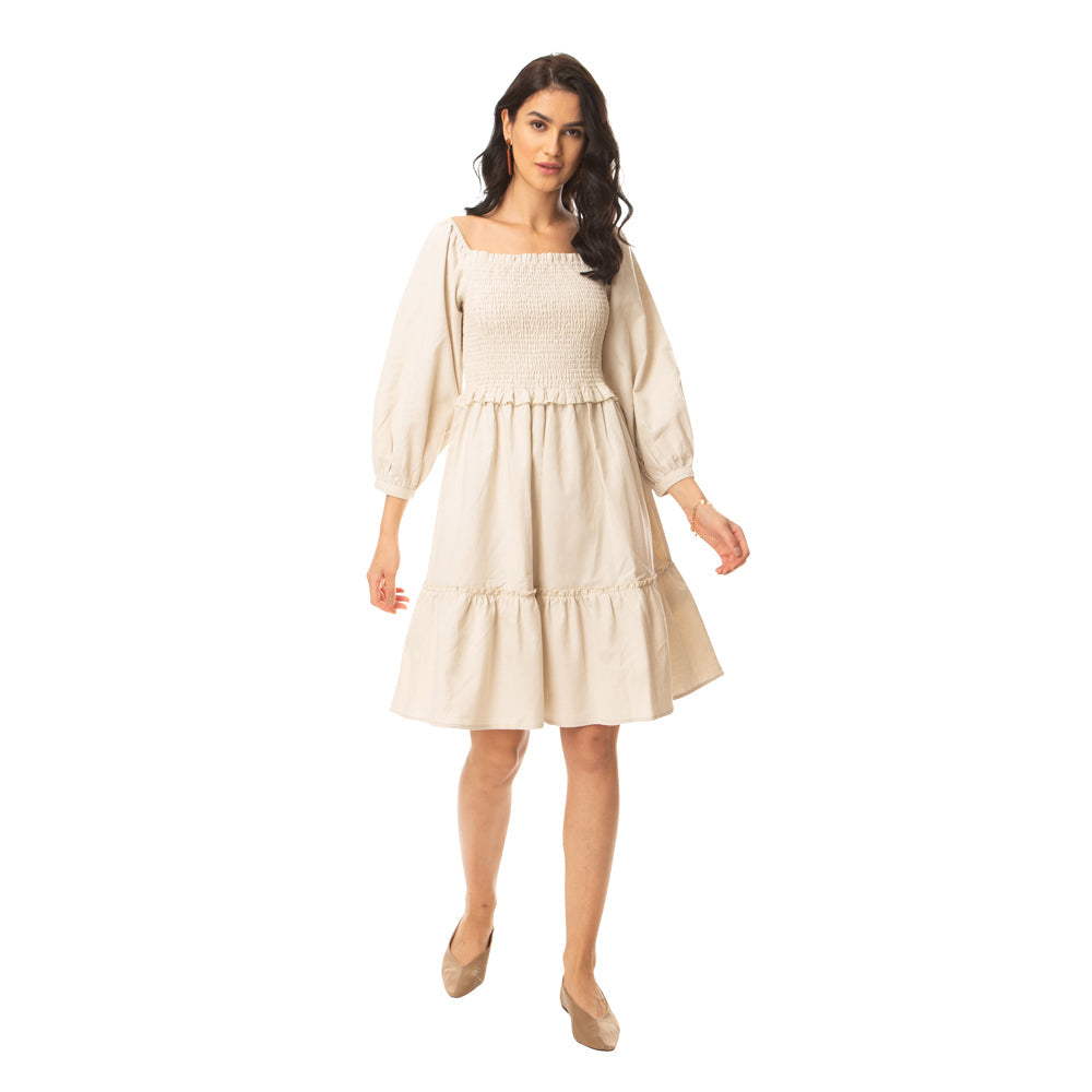 Robe smockée tempête du désert