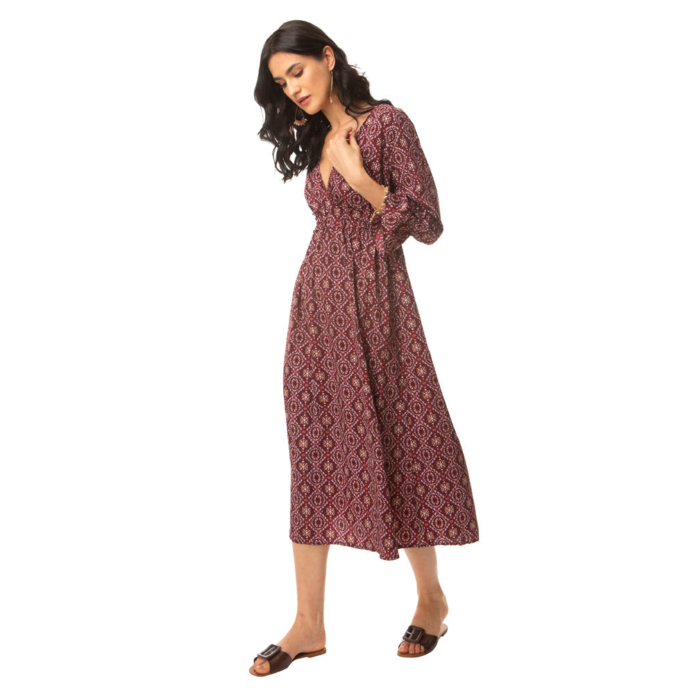 Robe midi Ajrakh