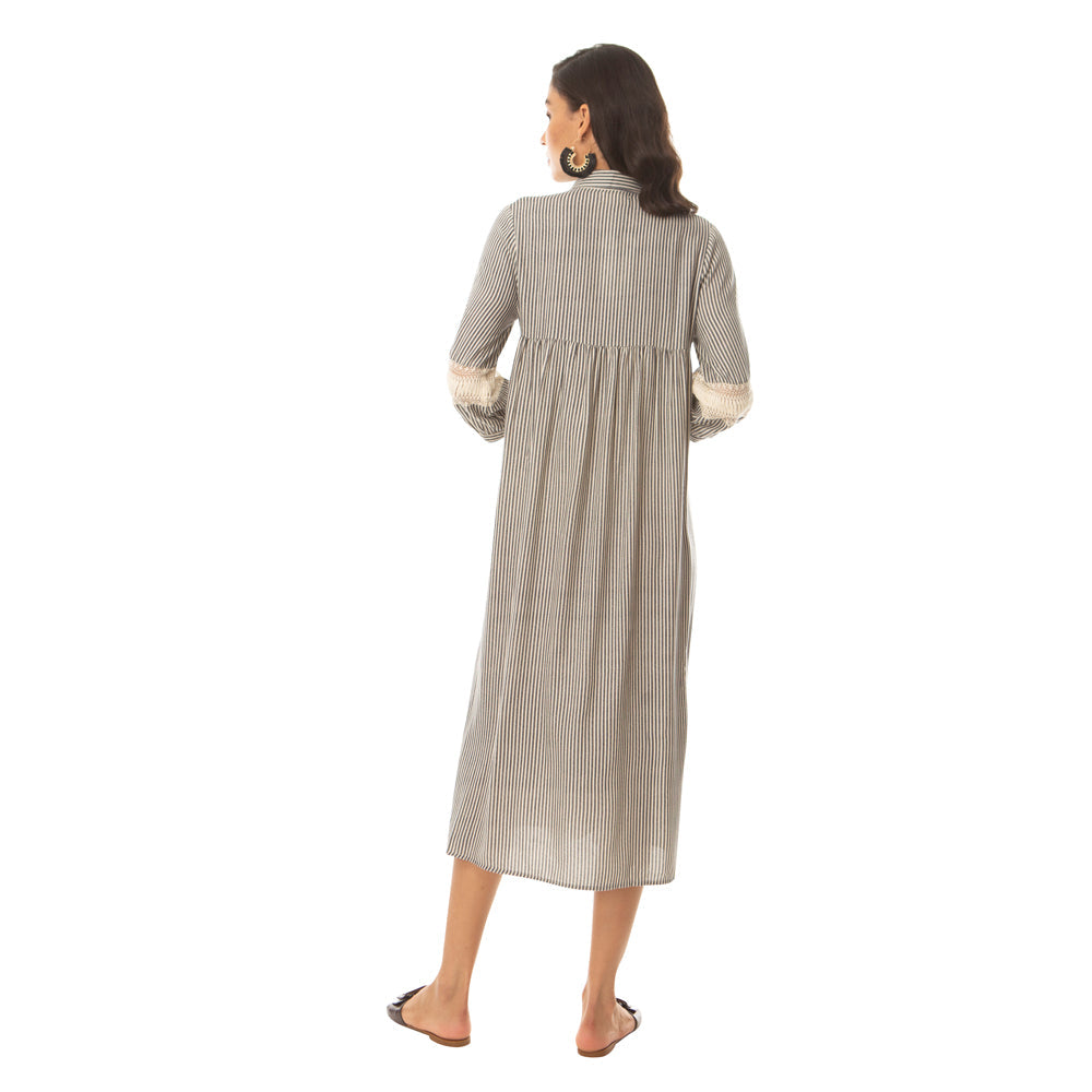 Robe boutonnée charme-olive