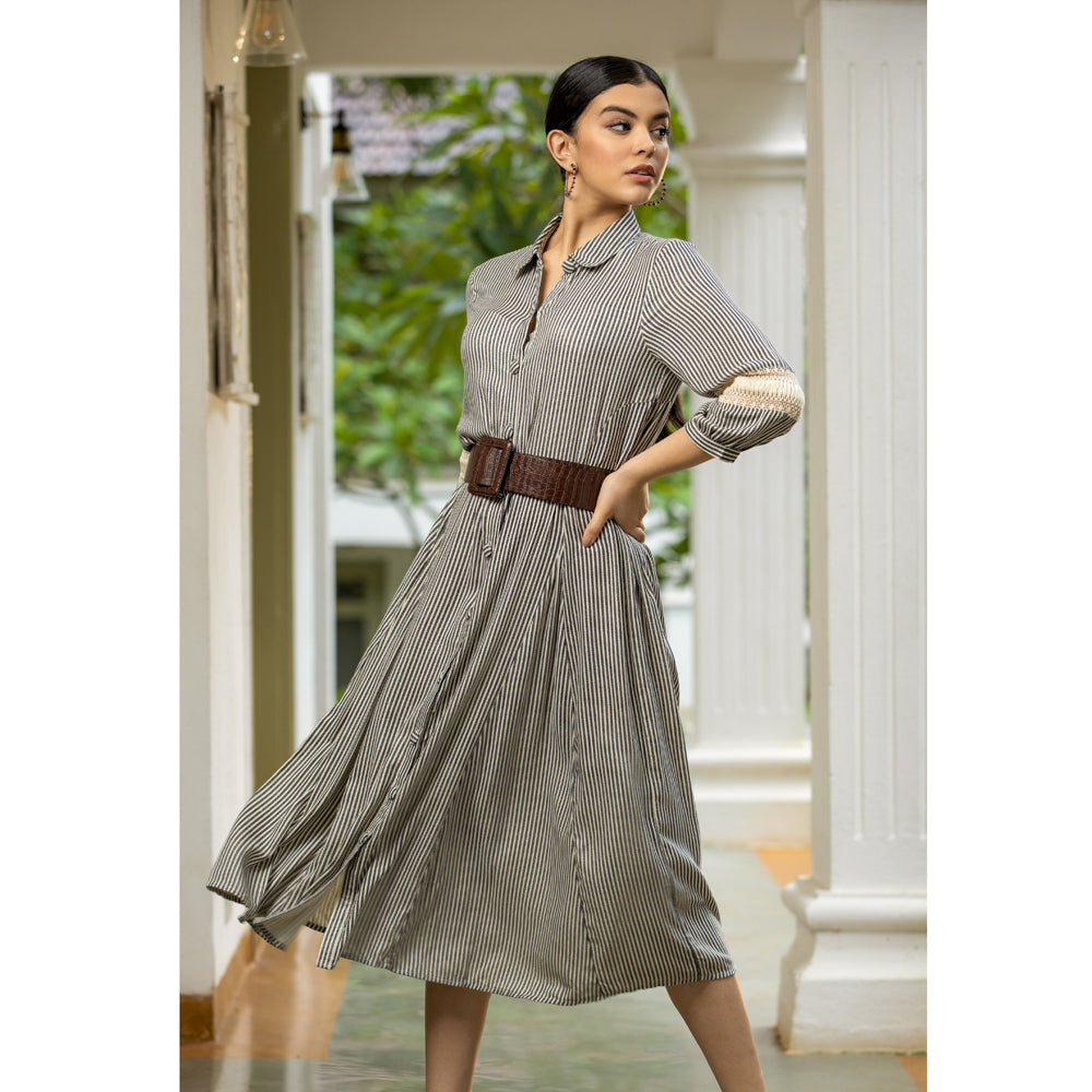 Robe boutonnée charme-olive