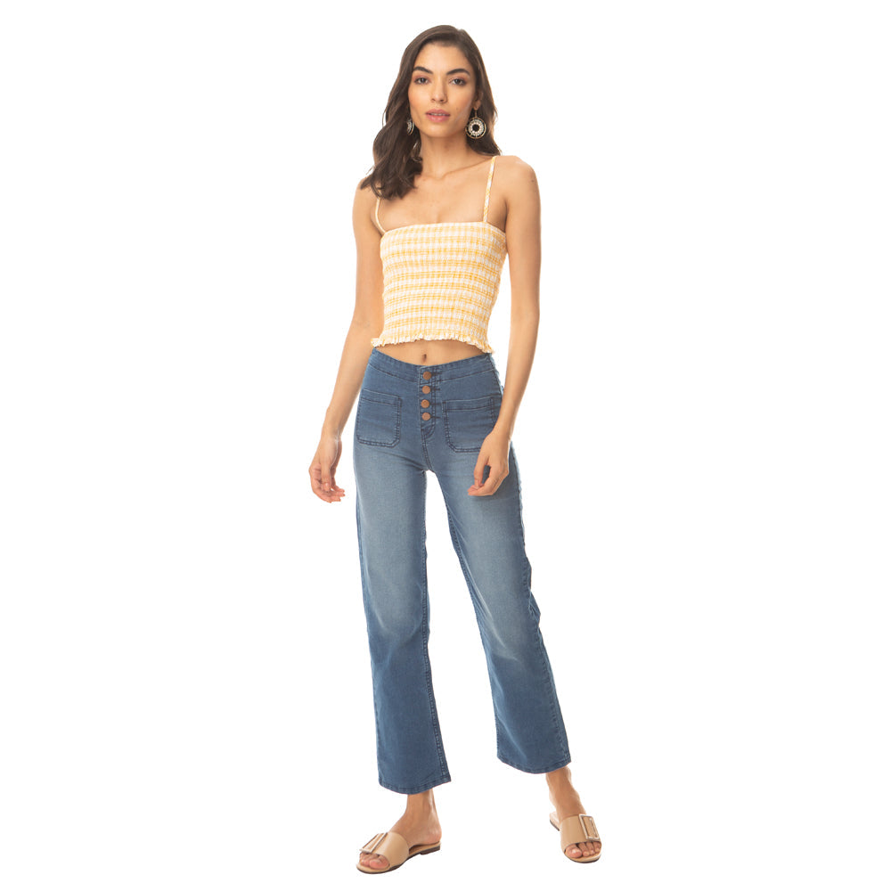 Jean Sprico taille haute boutonné