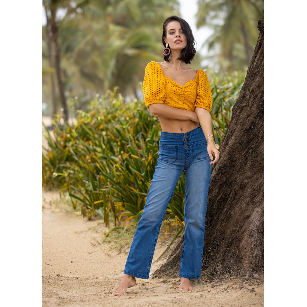 Jean Sprico taille haute boutonné