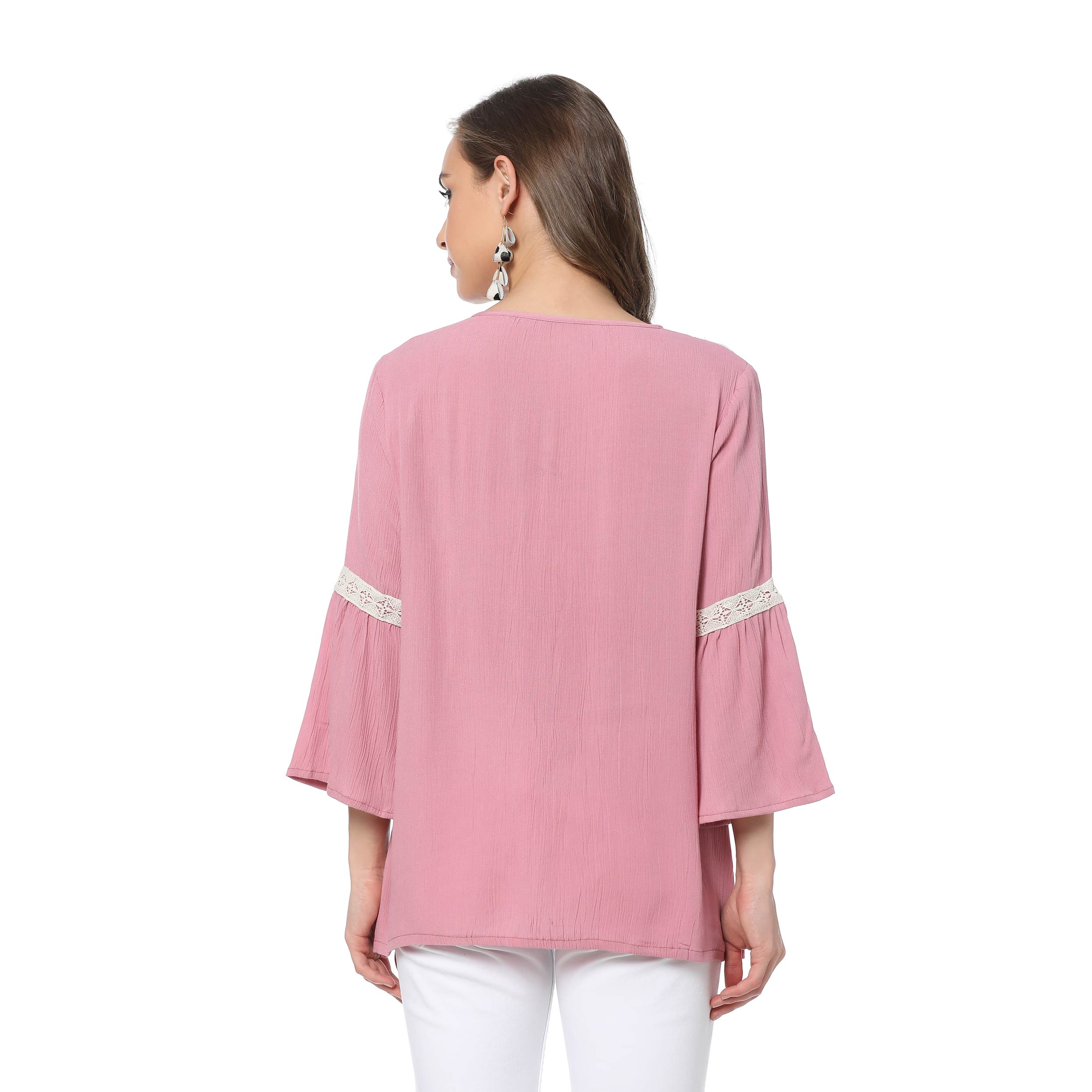 Haut rose en résille