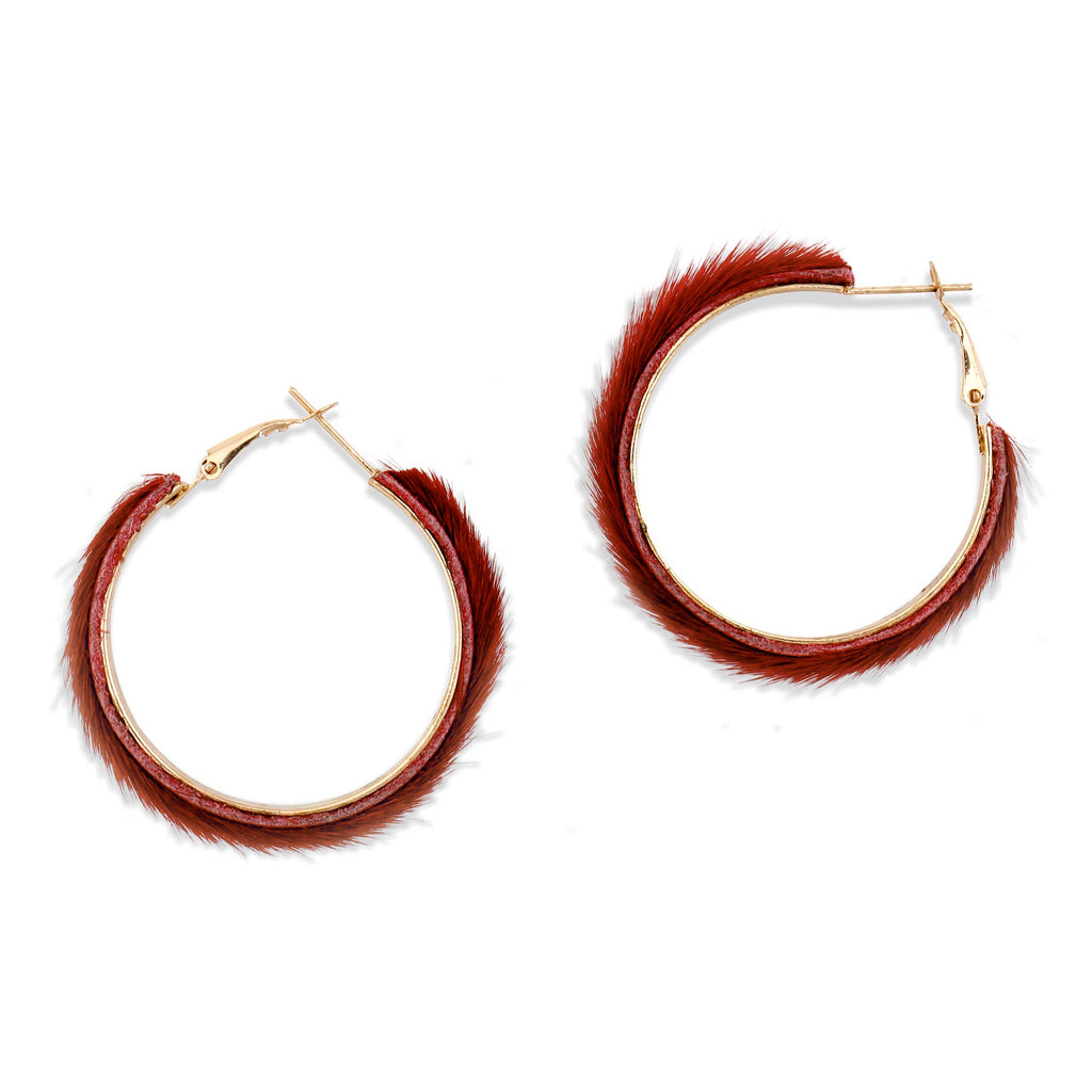 Boucles d'oreilles créoles vermillon
