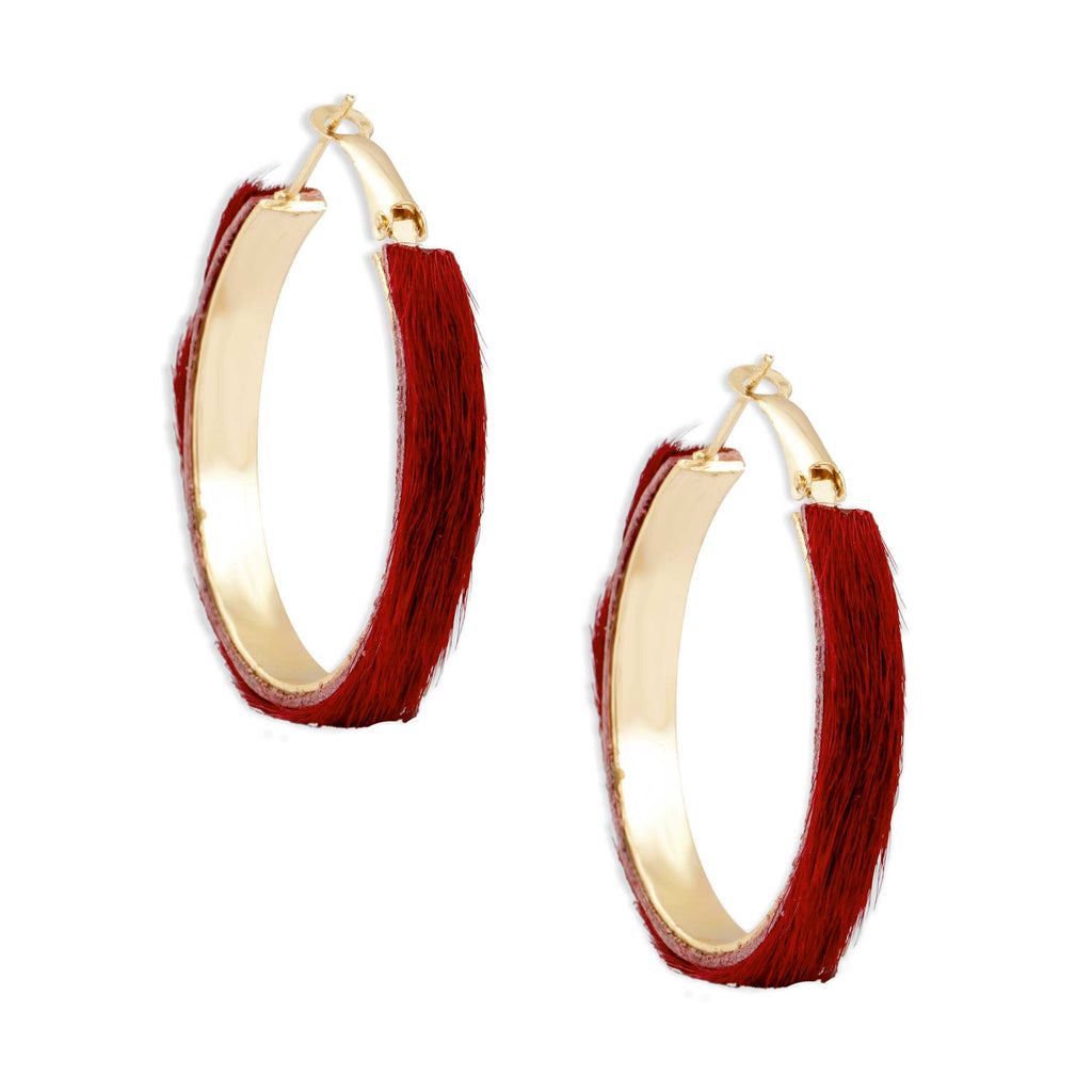 Boucles d'oreilles créoles vermillon