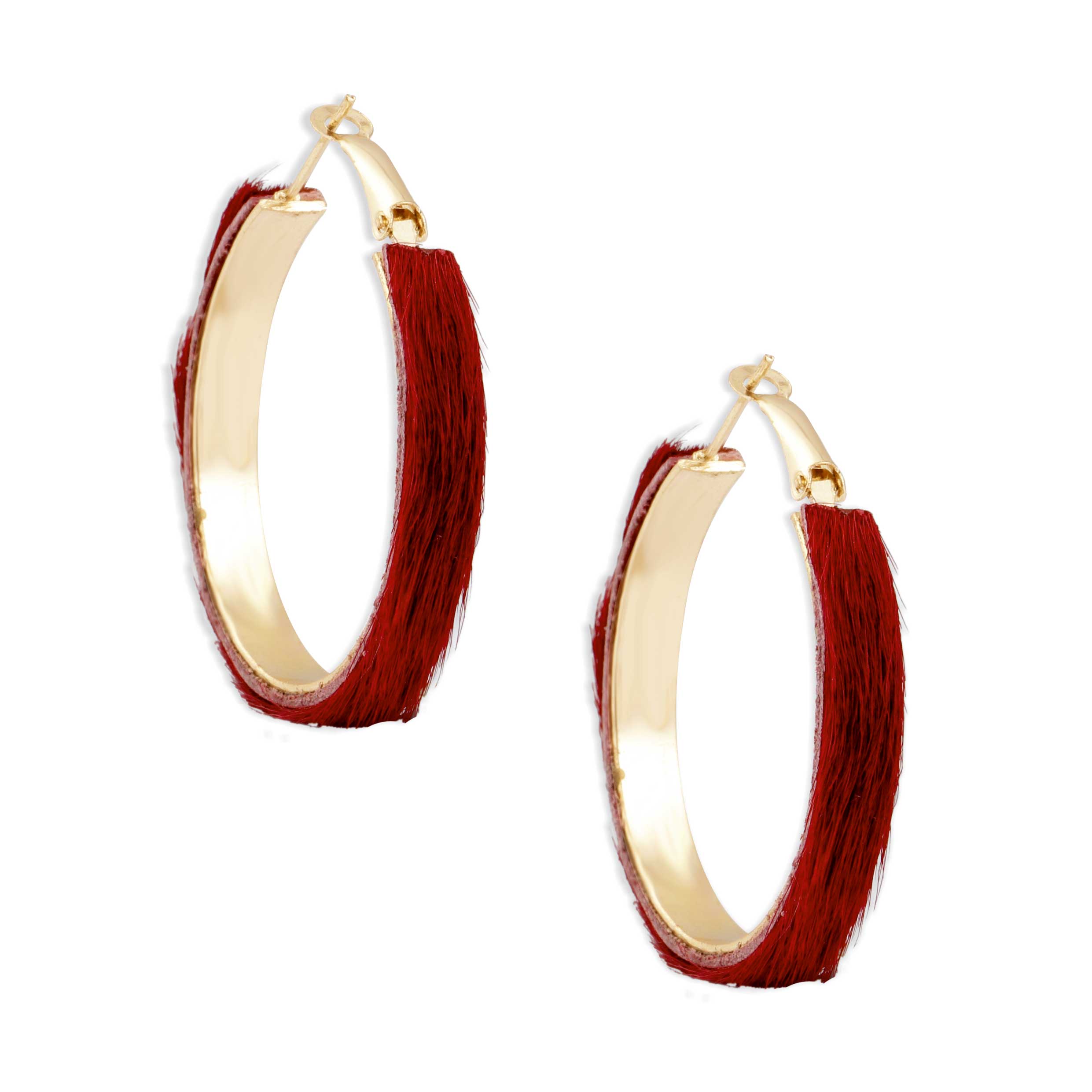 Boucles d'oreilles créoles vermillon
