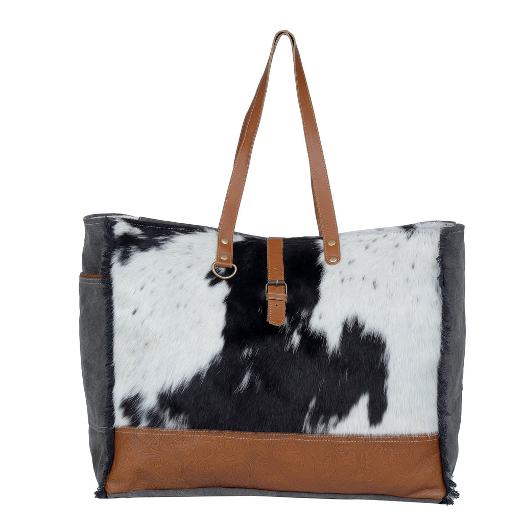 Sac Matty Affair en toile et en poils de vache